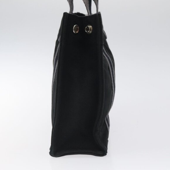 HERMES Fourre Tout PM Hand Bag Canvas Black Silver Auth bs24474 - Picture 4 of 16